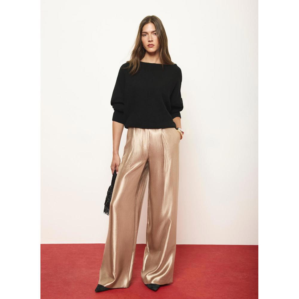 Mint Velvet Metallic Wide Trousers